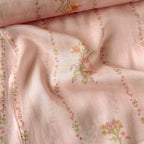 Digital Printed Mul Chanderi Fabric Fabric Bright Peach Mul Chanderi Fabric