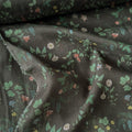 Digital Printed Mul Chanderi Fabric Fabric Charcoal Grey Mul Chanderi Fabric