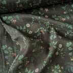 Digital Printed Mul Chanderi Fabric Fabric Charcoal Grey Mul Chanderi Fabric