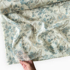 Digital Printed Mul Chanderi Fabric Fabric Dusty Blue & Grey Mul Chanderi Fabric