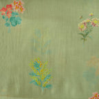 Digital Printed Mul Chanderi Fabric Fabric Dusty Green Mul Chanderi Fabric