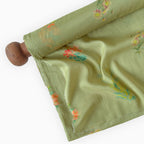 Digital Printed Mul Chanderi Fabric Fabric Dusty Green Mul Chanderi Fabric