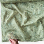 Digital Printed Mul Chanderi Fabric Fabric Dusty Green Mul Chanderi Fabric