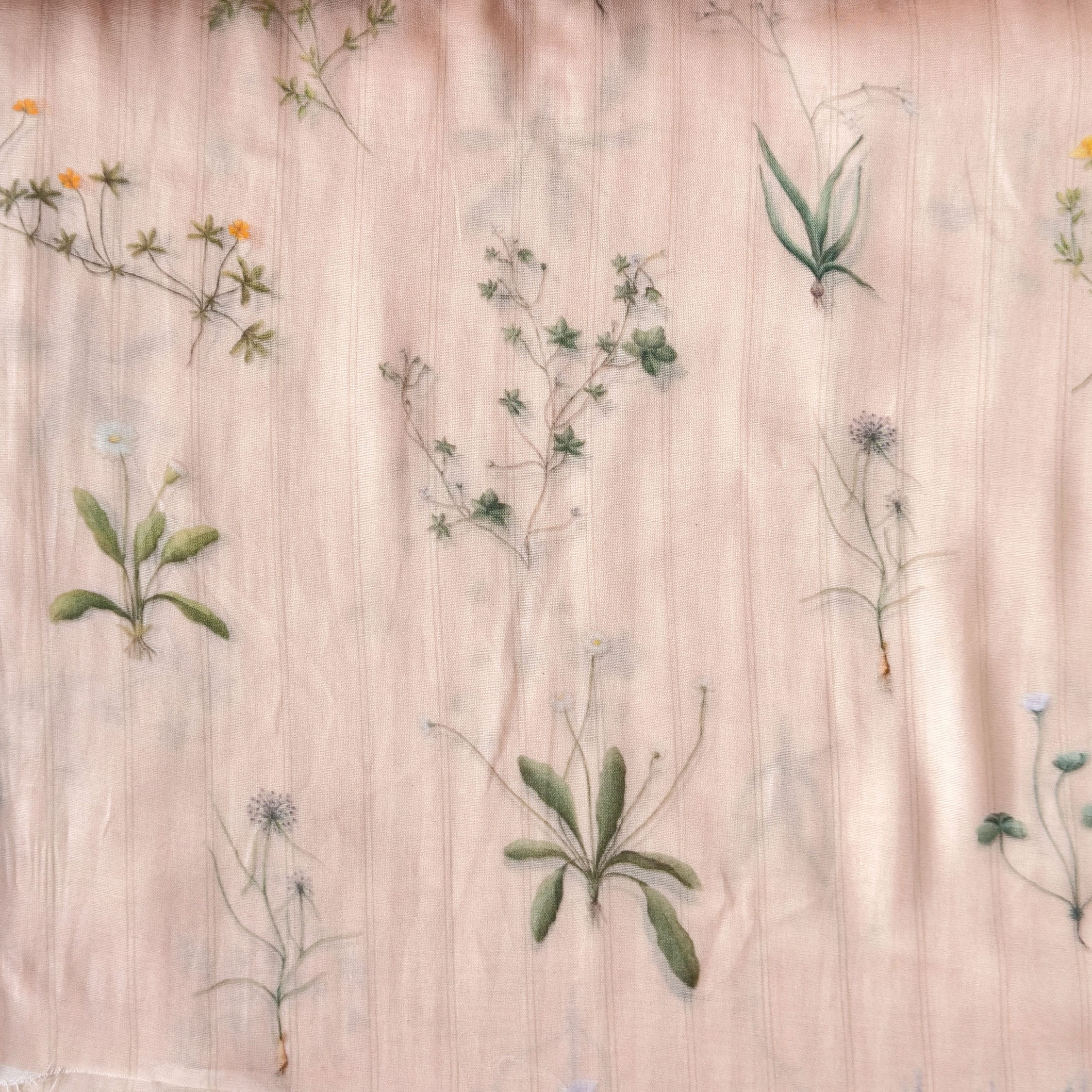 Digital Printed Mul Chanderi Fabric Fabric Ivory Peach Mul Chanderi Fabric