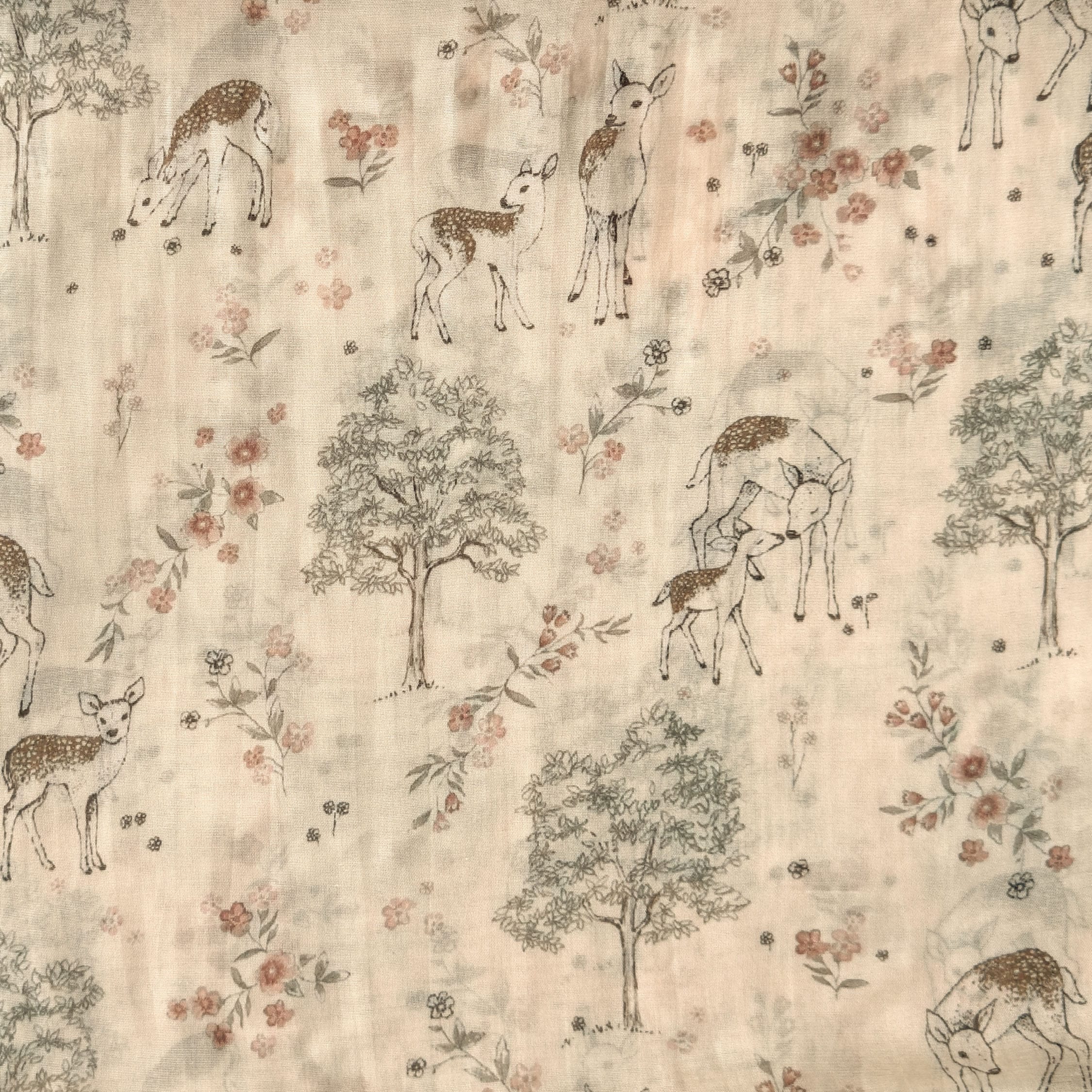 Digital Printed Mul Chanderi Fabric Fabric Light Peach Mul Chanderi Fabric