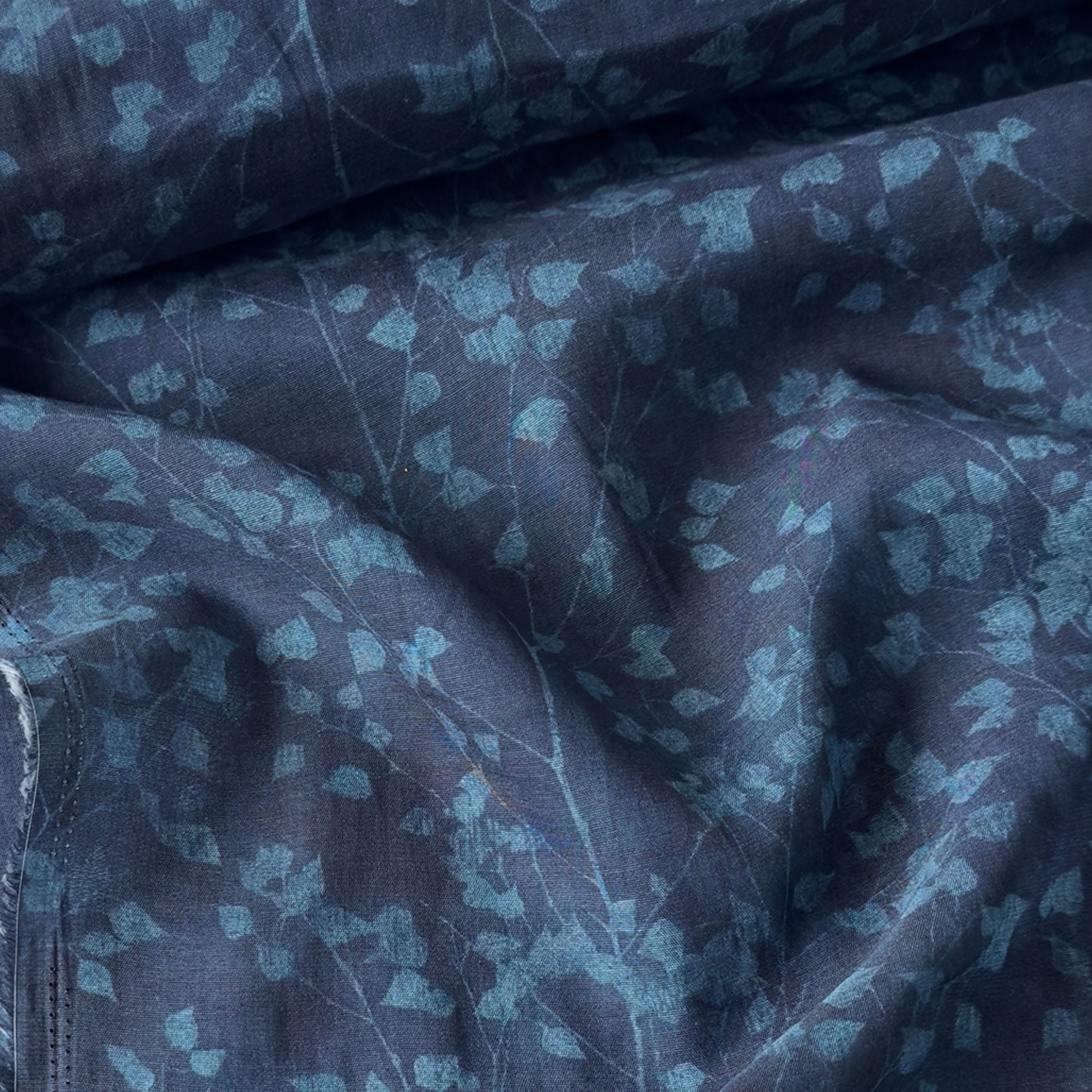 Digital Printed Mul Chanderi Fabric Fabric Midnight Blue Mul Chanderi Fabric