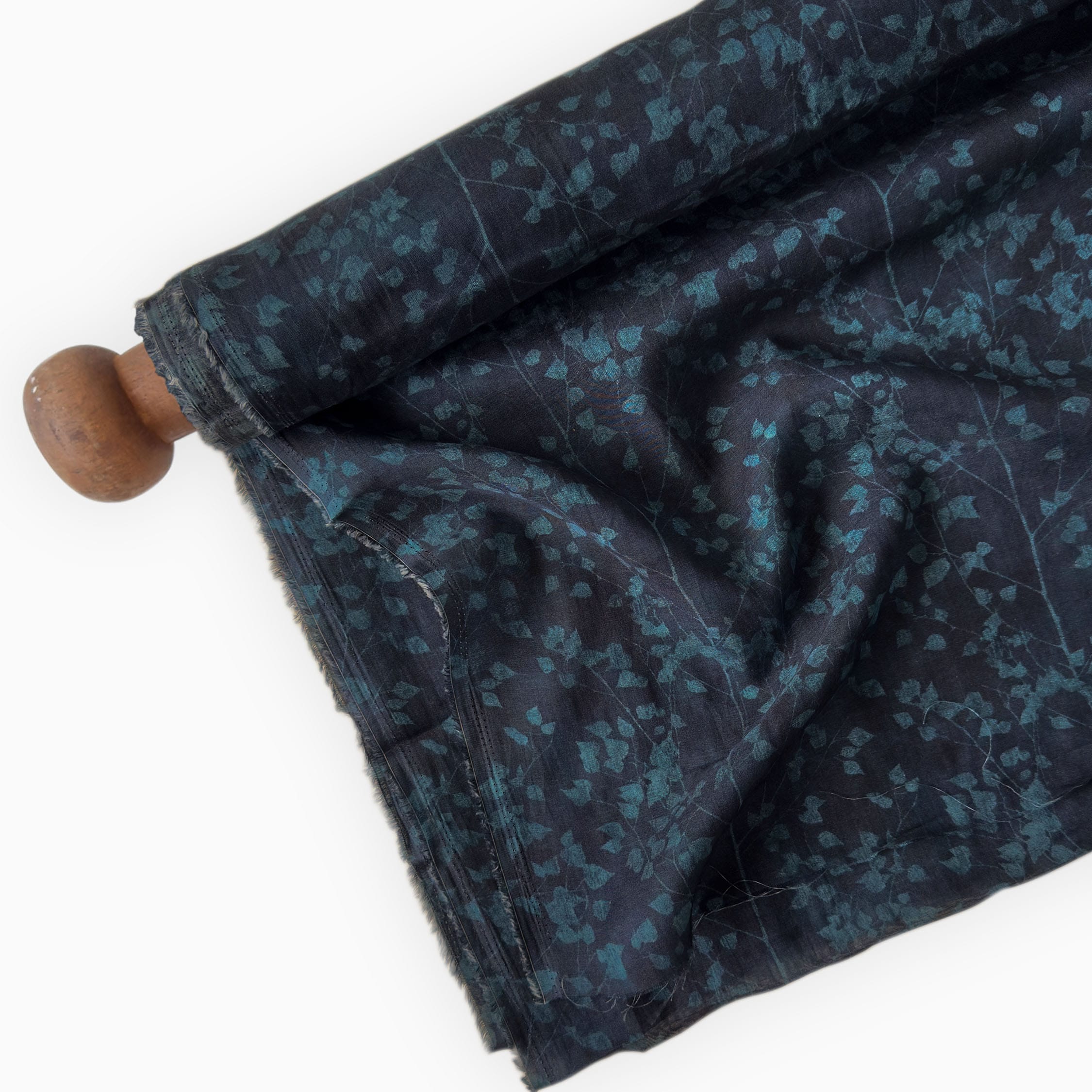 Digital Printed Mul Chanderi Fabric Fabric Midnight Blue Mul Chanderi Fabric