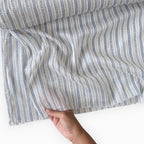 Digital Printed Mul Chanderi Fabric Fabric Natural White & Blue Mul Chanderi Fabric