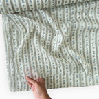 Digital Printed Mul Chanderi Fabric Fabric Natural White & Light Blue Mul Chanderi Fabric