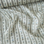Digital Printed Mul Chanderi Fabric Fabric Natural White & Light Blue Mul Chanderi Fabric