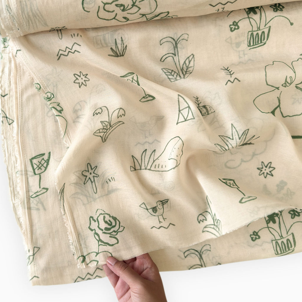Digital Printed Mul Chanderi Fabric Fabric Pastel Peach Mul Chanderi Fabric