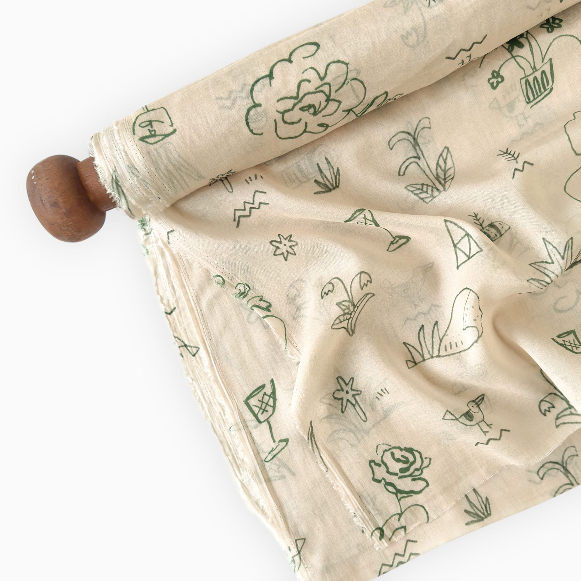Digital Printed Mul Chanderi Fabric Fabric Pastel Peach Mul Chanderi Fabric