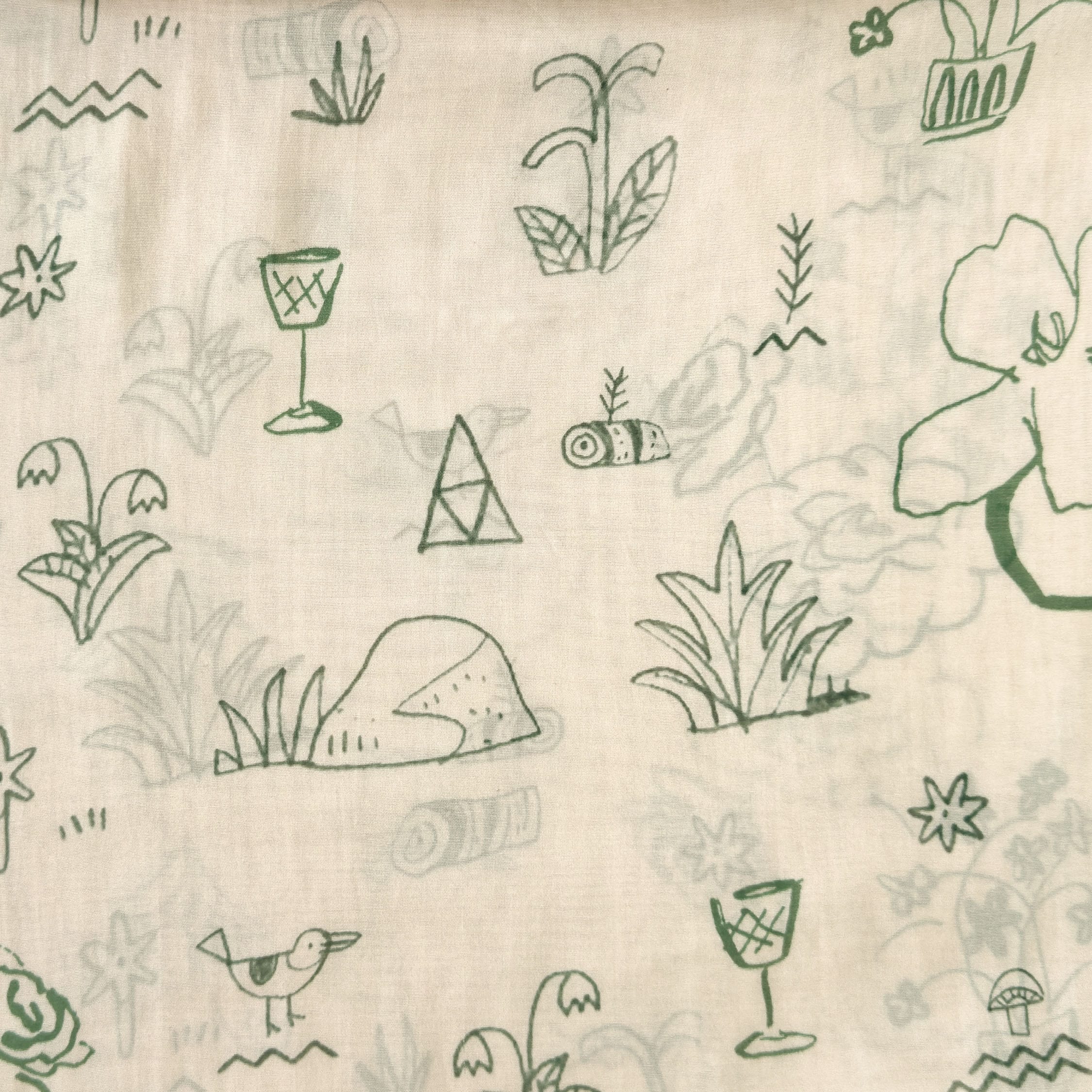 Digital Printed Mul Chanderi Fabric Fabric Pastel Peach Mul Chanderi Fabric