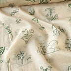 Digital Printed Mul Chanderi Fabric Fabric Pastel Peach Mul Chanderi Fabric