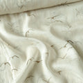 Digital Printed Mul Chanderi Fabric Fabric Soft Ivory & Brown Mul Chanderi Fabric