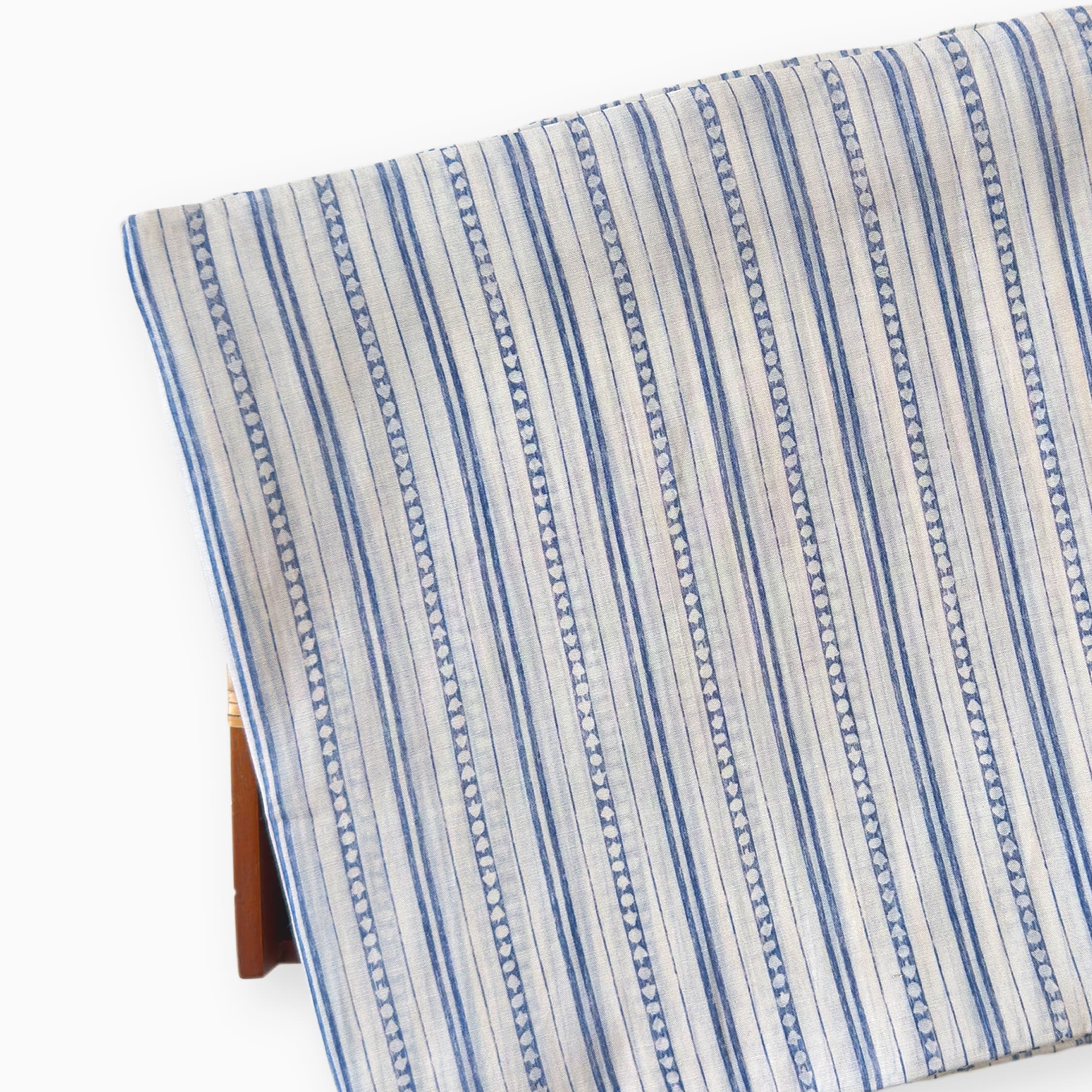 Digital Printed Suit Set Unstitched Suit Natural White & Blue Stripes Printed | Pure Mul Chanderi Fabric (2.5 Meters) | and Cotton Pyjama (2.5 Meters) | Unstitched Combo Set