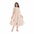 Drapes of Mul Fabric Fabric Ivory Peach Mul Chanderi Fabric