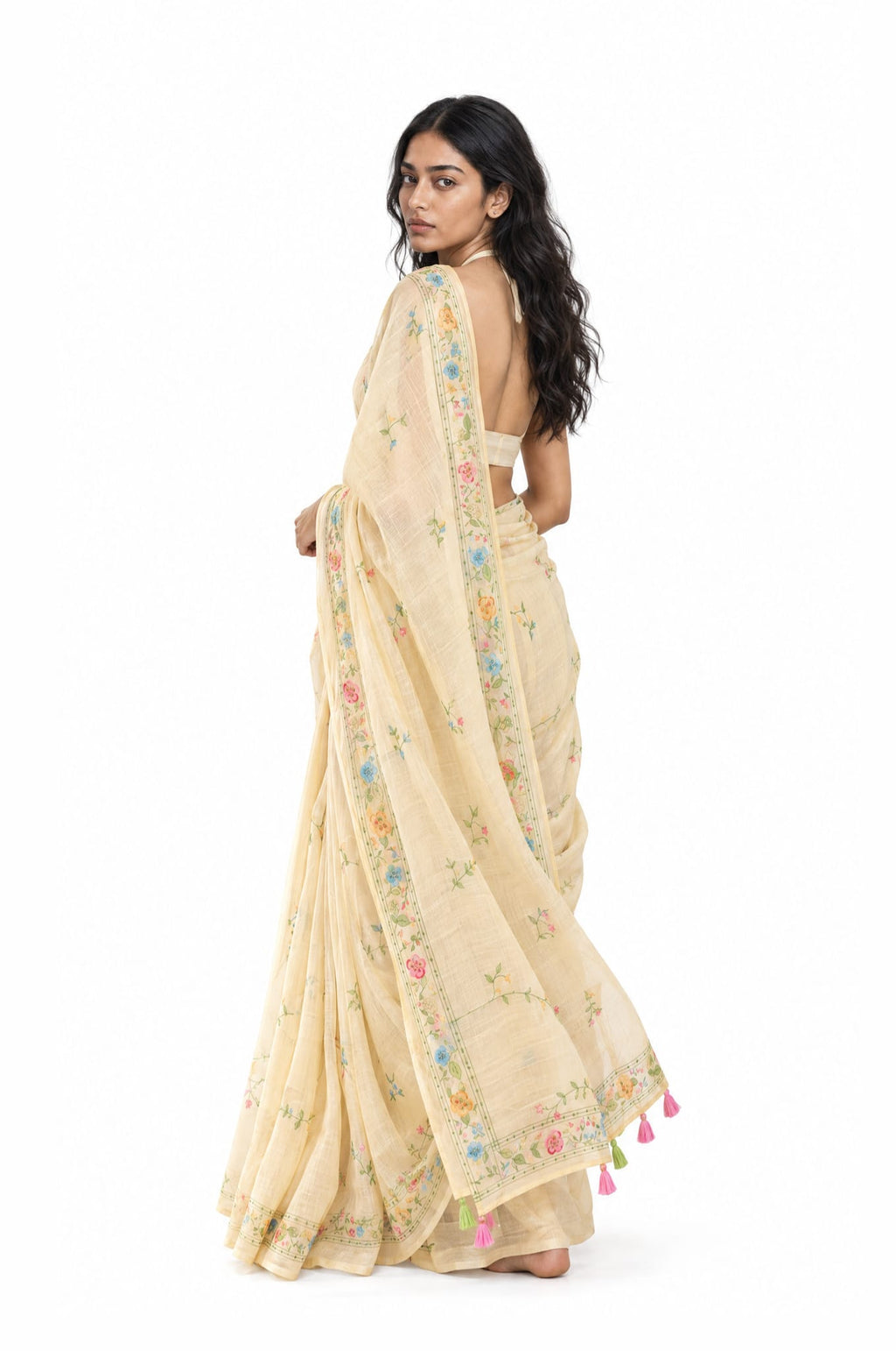 Drapes of Mul Saree Saree Beige Mul Chanderi Saree