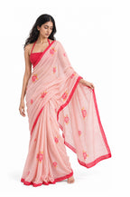 Drapes of Mul Saree Saree Blush Pink Mul Chanderi Saree
