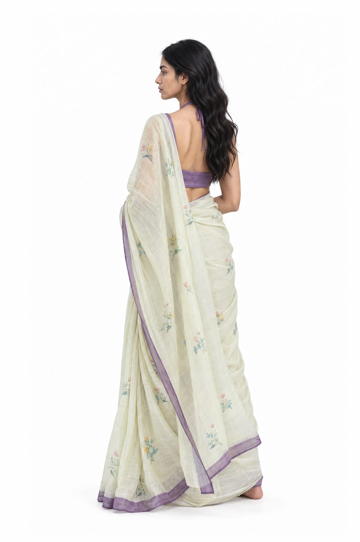 Drapes of Mul Saree Saree Dusty Violet Mul Chanderi Saree
