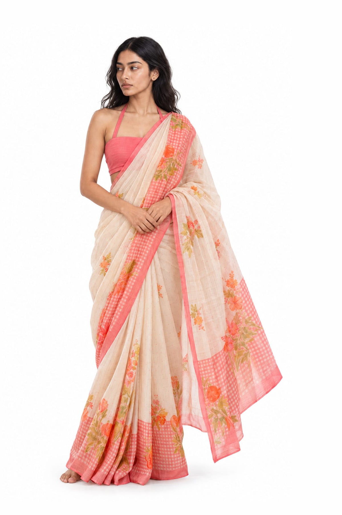 Drapes of Mul Saree Saree Off-White Mul Chanderi Saree
