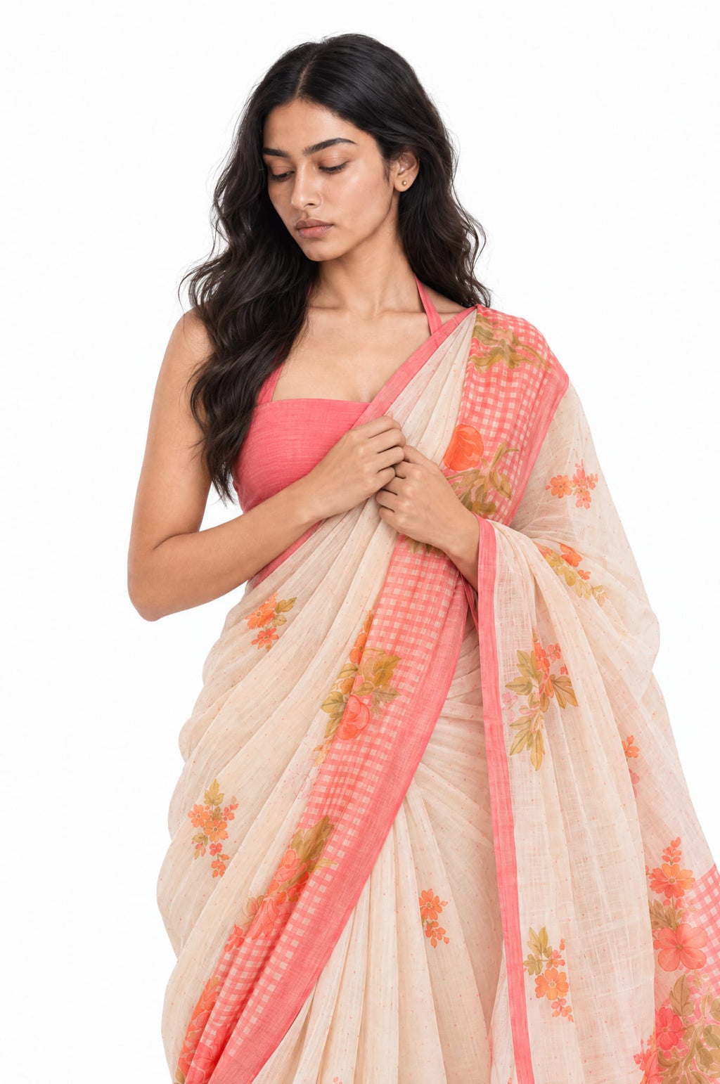 Drapes of Mul Saree Saree Off-White Mul Chanderi Saree