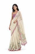 Drapes of Mul Saree Saree Pastel Lilac Mul Chanderi Saree