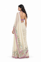 Drapes of Mul Saree Saree Pastel Lilac Mul Chanderi Saree