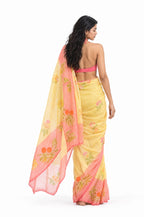 Drapes of Mul Saree Saree Summer Yellow Mul Chanderi Saree