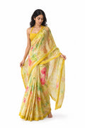 Drapes of Mul Saree Saree Sunshine Yellow Mul Chanderi Saree