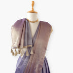 Drapes of Sona Saree Saree Golden Violet Tissue Silk Saree