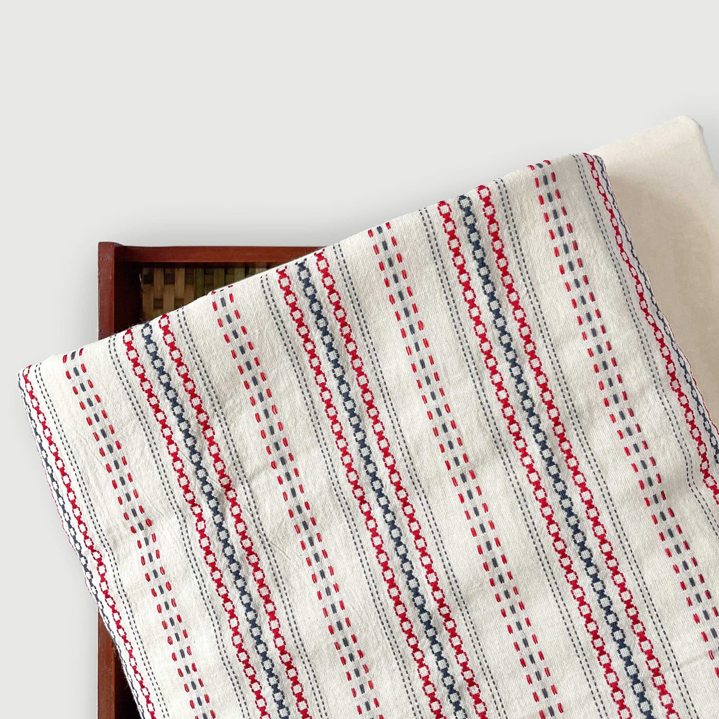 Dubby Cotton Kurta Set Kurta Set Unisex Off-White Chains & Stripes | Woven Pure Cotton Kurta Fabric (3 Meters) | and Cotton Pyjama (2.5 Meters) | Unstitched Combo Set