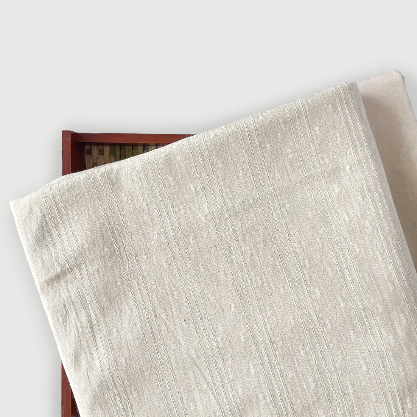 Dubby Cotton Kurta Set Kurta Set Unisex Off-White dots & Stripes | Woven Pure Cotton Kurta Fabric (3 Meters) | and Cotton Pyjama (2.5 Meters) | Unstitched Combo Set