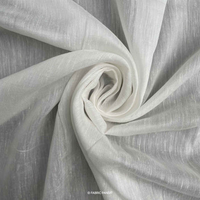 Dyeable Fabric Cut Piece 1 MTR (CUT PIECE) White Dyeable Pure Bemberg Silk Linen Plain Fabric (Width 44 inches, 66 Gms)