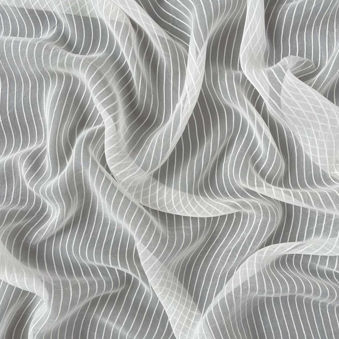 Dyeable Fabric Cut Piece 1 MTR (CUT PIECE) White Dyeable Pure Viscose Georgette Dobby Single Stripes Fabric (Width 48 Inches, 63 Gms)