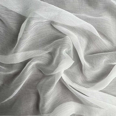 Dyeable Fabric Cut Piece (CUT PIECE) White Dyeable Pure 30X30 Bemberg Chiffon Plain Fabric (Width 44 Inches)