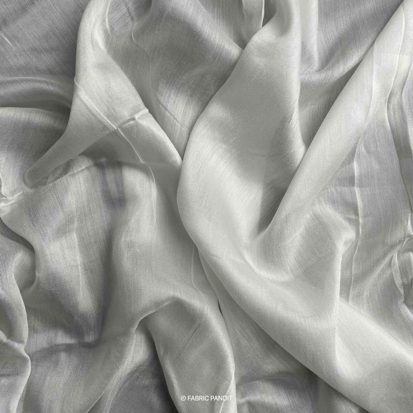 Dyeable Fabric Cut Piece (CUT PIECE) White Dyeable Pure Bemberg Fine Muslin Silk Plain Fabric (Width 44 inches)