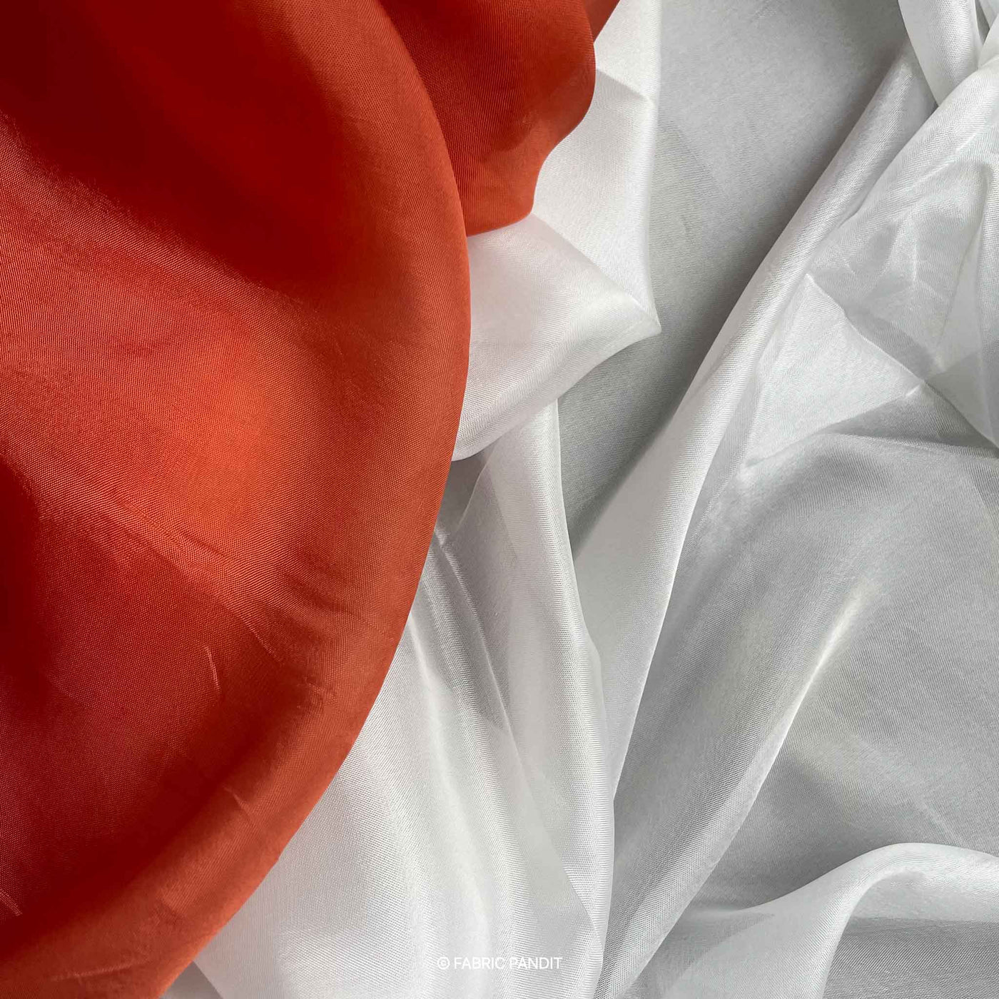 Dyeable Fabric Cut Piece (CUT PIECE) White Dyeable Pure Bemberg Taby Silk Plain Fabric (Width 44 Inches)