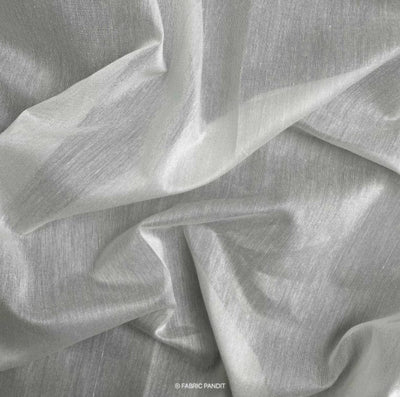 Dyeable Fabric Cut Piece (CUT PIECE) White Dyeable Pure Silk Chanderi Plain Fabric (Width 44 inches)