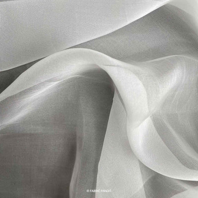Dyeable Fabric Cut Piece (CUT PIECE) White Dyeable Pure Viscose Organza Plain Fabric (Width 44 inches)