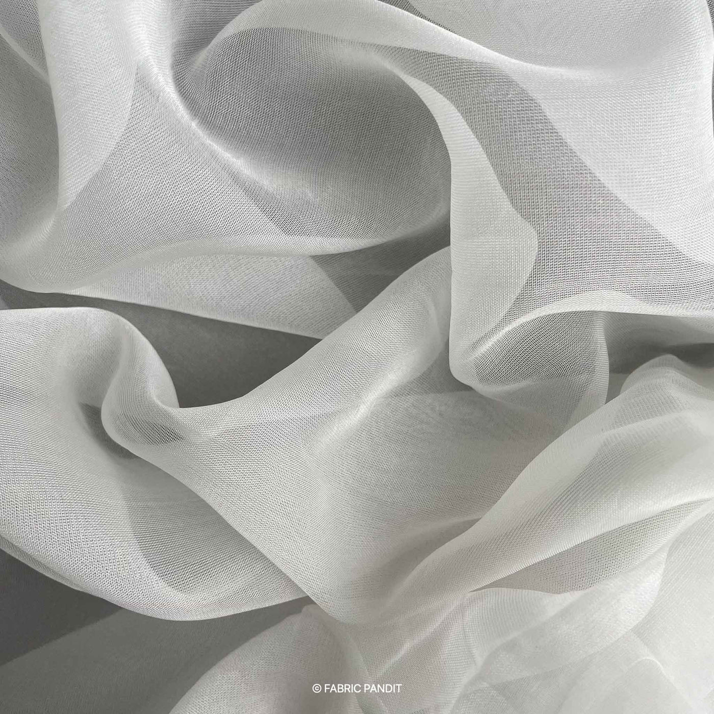 Dyeable Fabric Cut Piece (CUT PIECE) White Dyeable Pure Viscose Organza Plain Fabric (Width 44 inches)