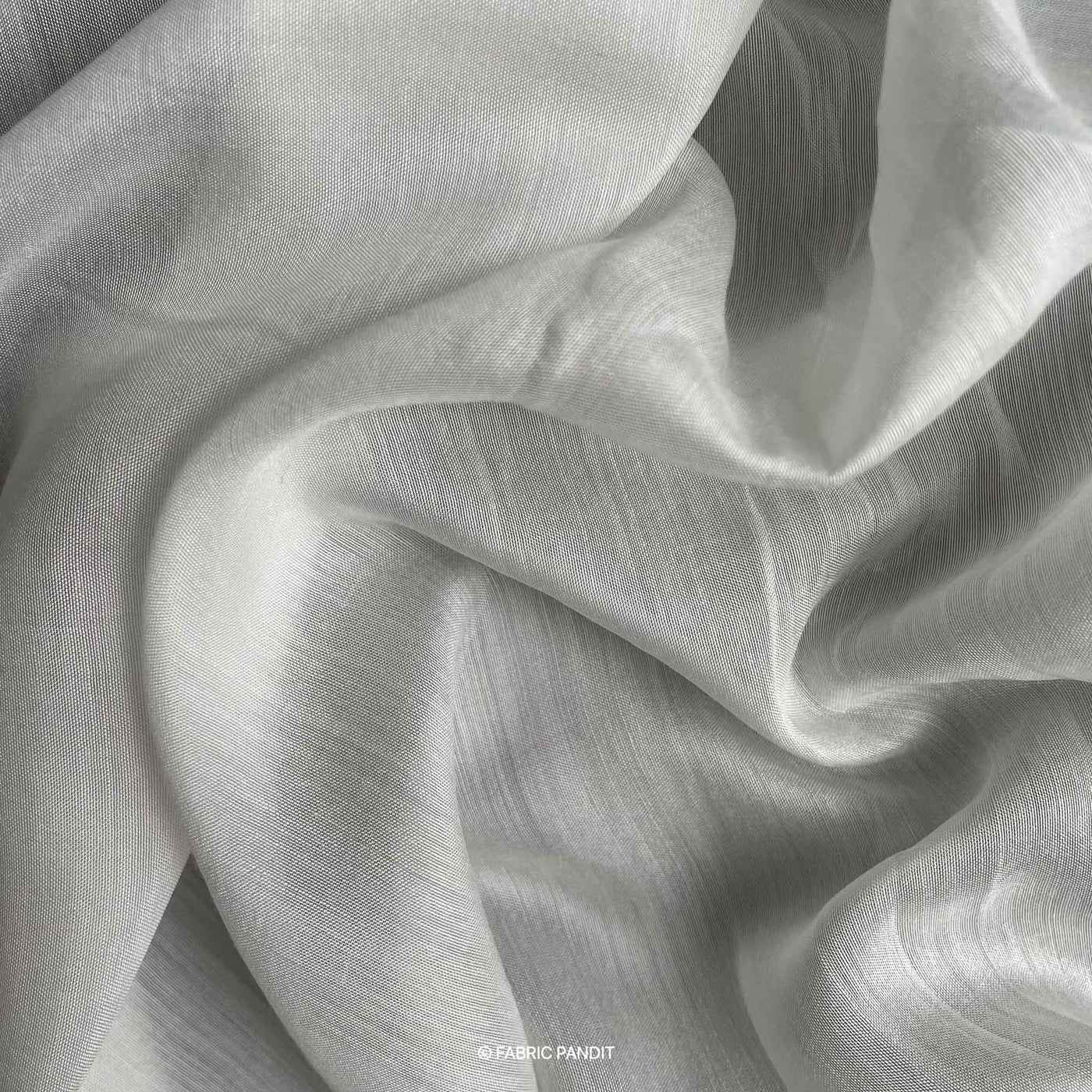 Dyeable Fabric Cut Piece (CUT PIECE) White Pure Bemberg Mul Silk Plain Fabric (Width 44 inches)