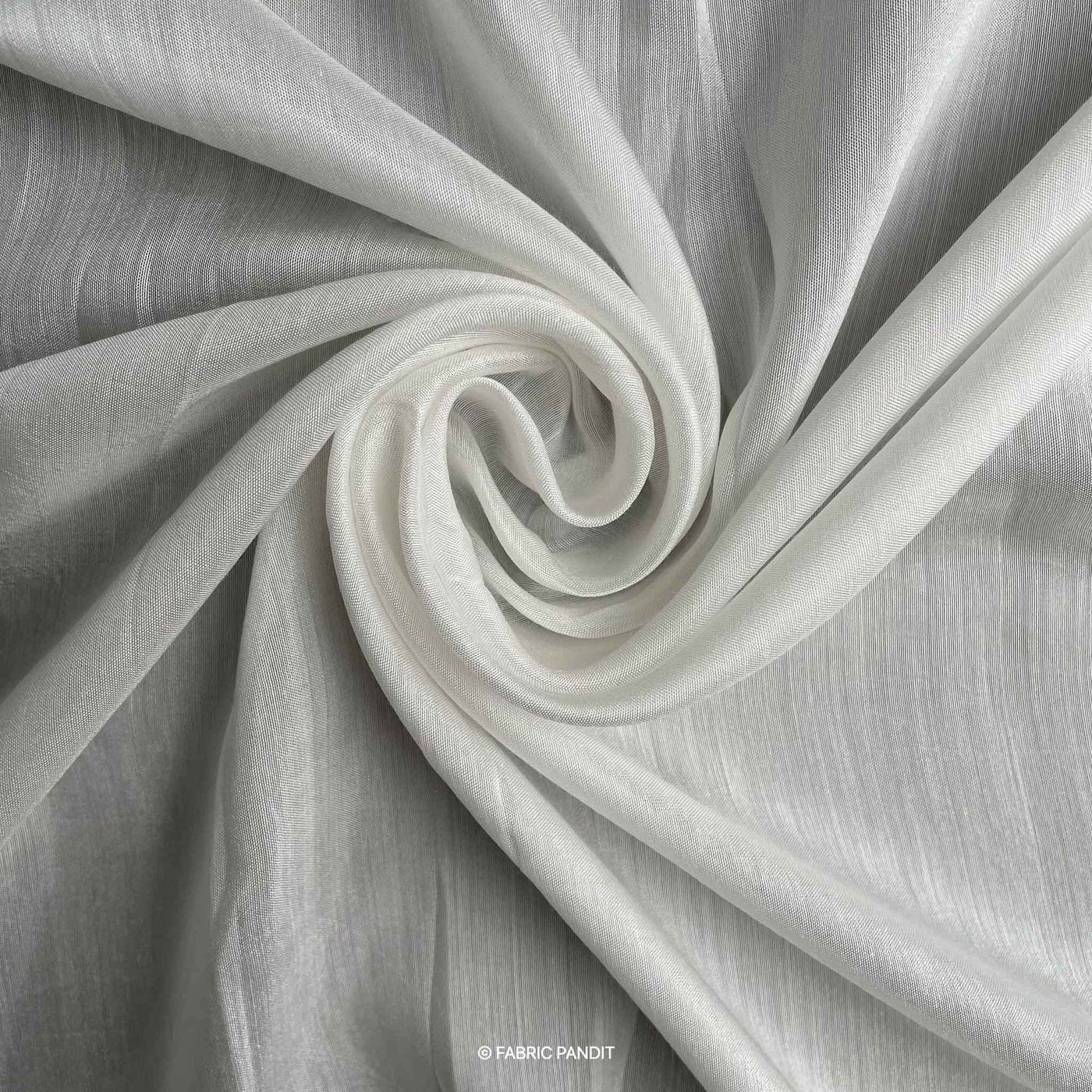 Dyeable Fabric Cut Piece (CUT PIECE) White Pure Bemberg Mul Silk Plain Fabric (Width 44 inches)