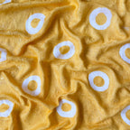Embroidered Fabrics Blouse Piece Bright Yellow Sequence Embroidered Batik Printed Pure Shantoon Dobby Checks Blouse Piece (1 Meter Piece | Width 42 Inches)