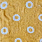 Embroidered Fabrics Blouse Piece Bright Yellow Sequence Embroidered Batik Printed Pure Shantoon Dobby Checks Blouse Piece (1 Meter Piece | Width 42 Inches)