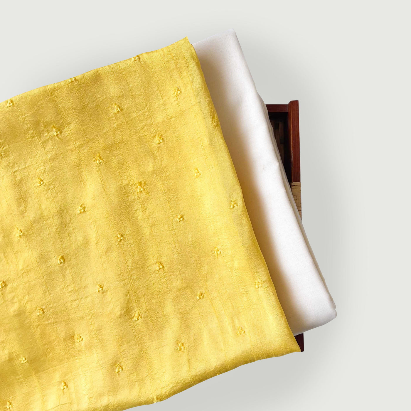 Embroidered Kurta Set Kurta Set Unisex Haldi Yellow | Embroidered Pure Raw Silk Kurta Fabric (3 Meters) | and Cotton Pyjama (2.5 Meters) | Unstitched Combo Set