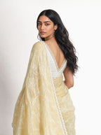 Embroidered Saree Saree Beige & White Mul Chanderi Saree