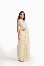 Embroidered Saree Saree Beige & White Mul Chanderi Saree