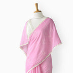Embroidered Saree Saree Blush Pink & Off-White Mul Chanderi Saree