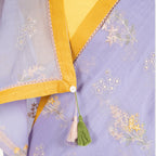 Embroidered Saree Saree Dusty Lilac Mul Chanderi Saree
